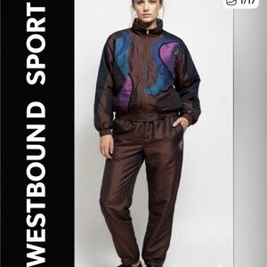 Westbound Sport Women’s VTG Chocolate Mousse 2 Piece Lined  Zip Track Suit SZ M